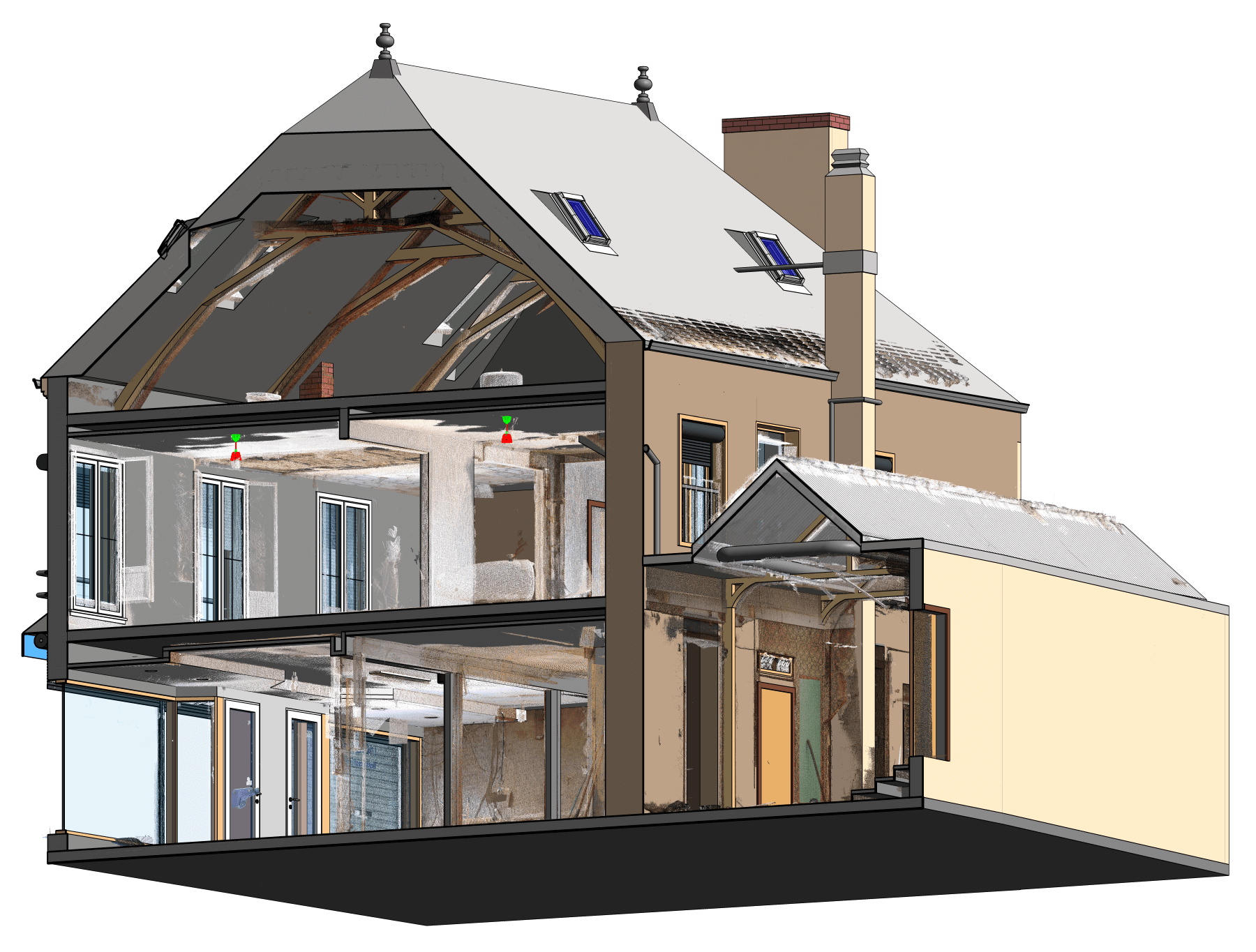 3D modelling of an existing commercial unit for renovation from Point cloud file